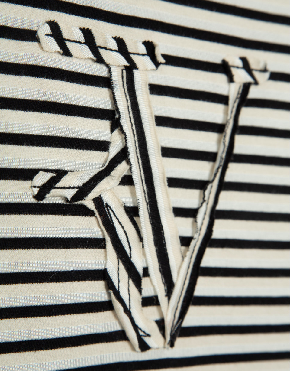 Beige/black striped tank top - Woman - SS2026 | Roberto Verino