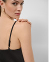 Vestido lencero de tirantes negro - Mujer | Roberto Verino