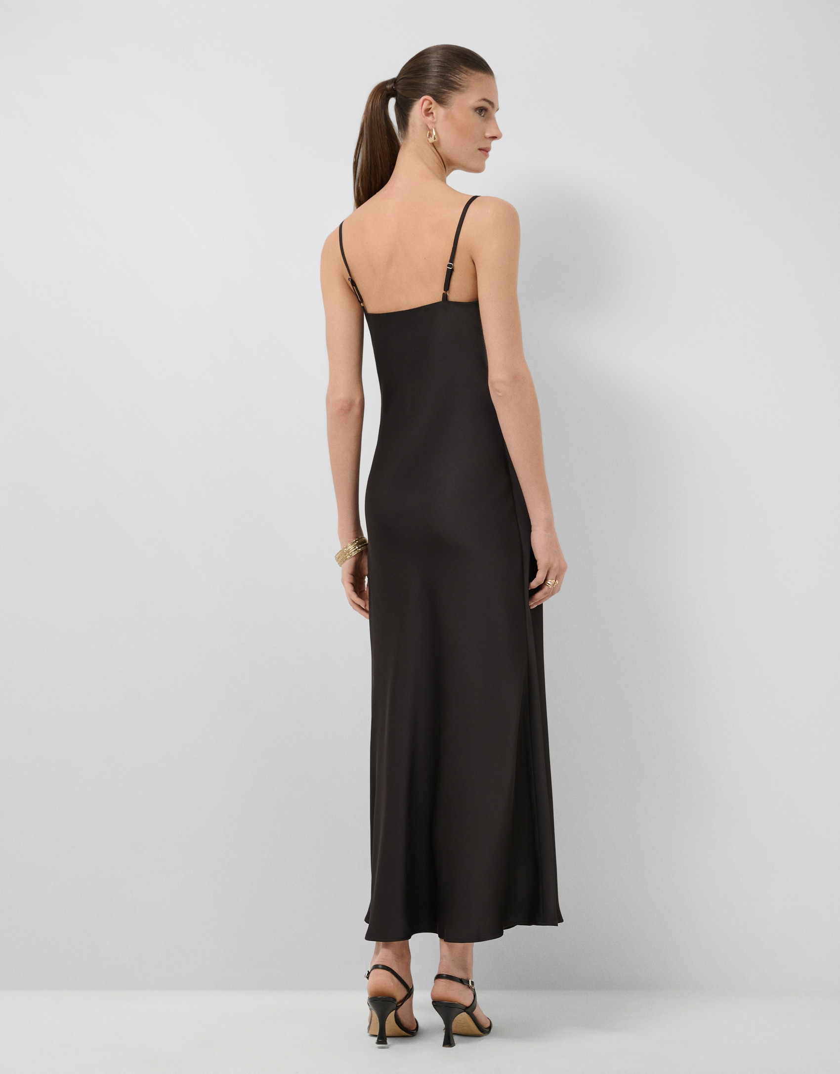 Black strappy slip dress - Woman - SS2026 | Roberto Verino