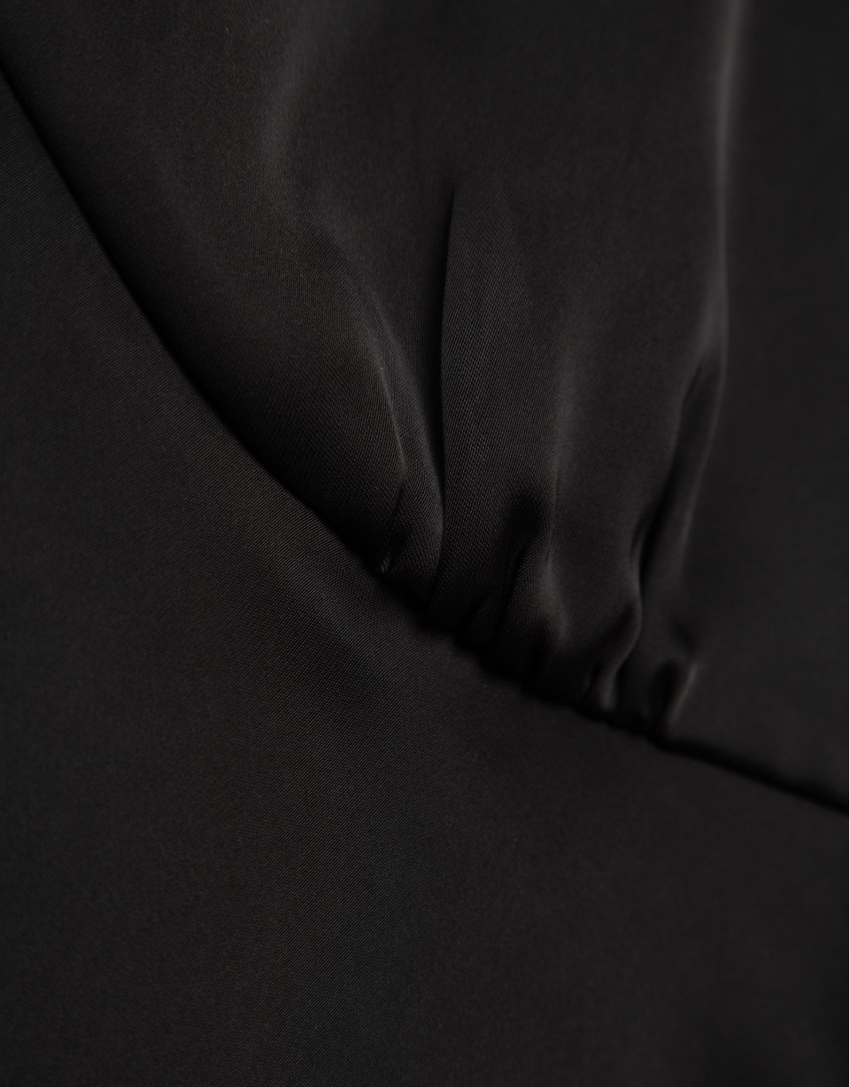 Vestido lencero de tirantes negro - Mujer | Roberto Verino