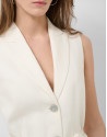 Long off-white linen blend waistcoat - Woman | Roberto Verino