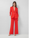 Red linen blend single-button blazer - Woman | Roberto Verino