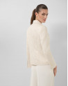 Short beige jacket with silver floral ... | Roberto Verino