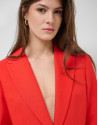 Red linen blend single-button blazer - Woman | Roberto Verino