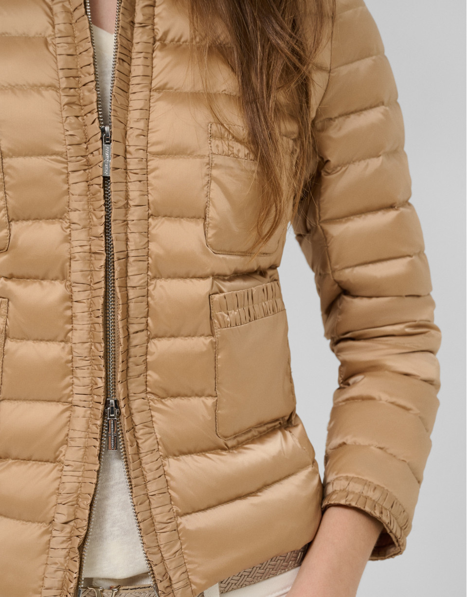 Camel four-pocket quilted down jacket - Woman | Roberto Verino