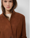 Brown suede jacket with belt - Woman - SS2026 | Roberto Verino