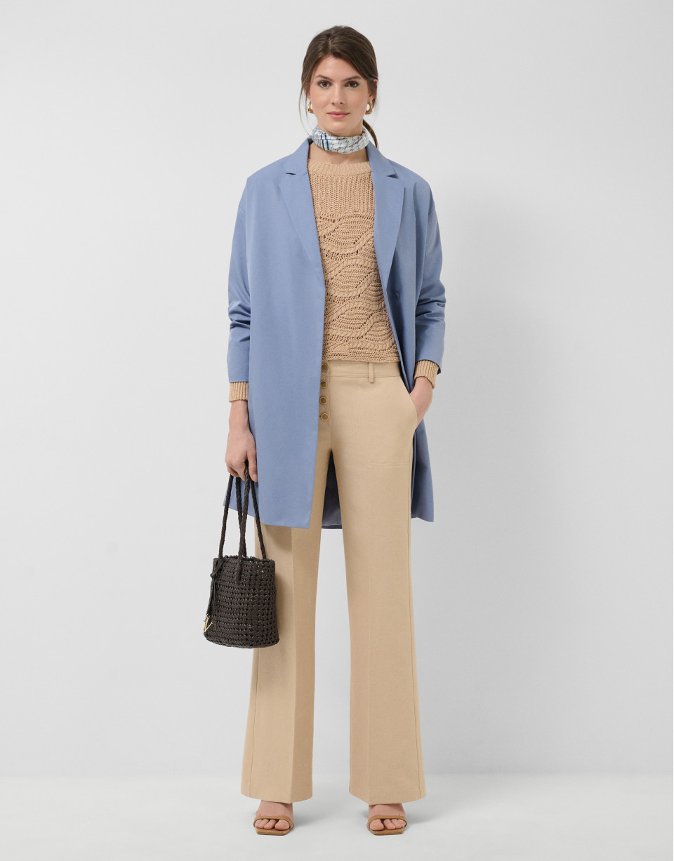 Oversized blue trench coat - Woman - SS2026 | Roberto Verino