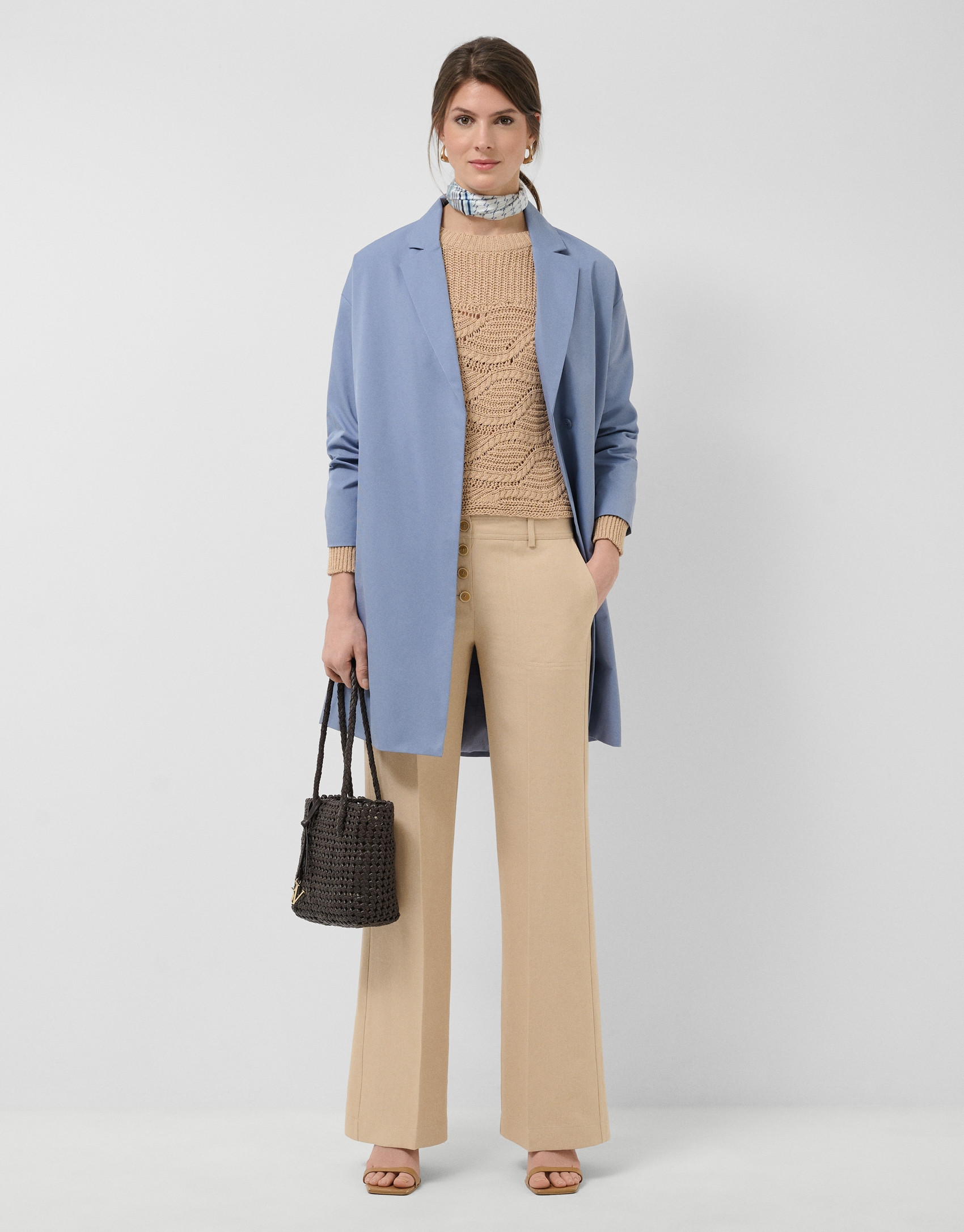 Oversized blue trench coat - Woman - SS2026 | Roberto Verino