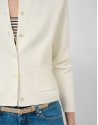 White herringbone jacquard jacket - Woman | Roberto Verino