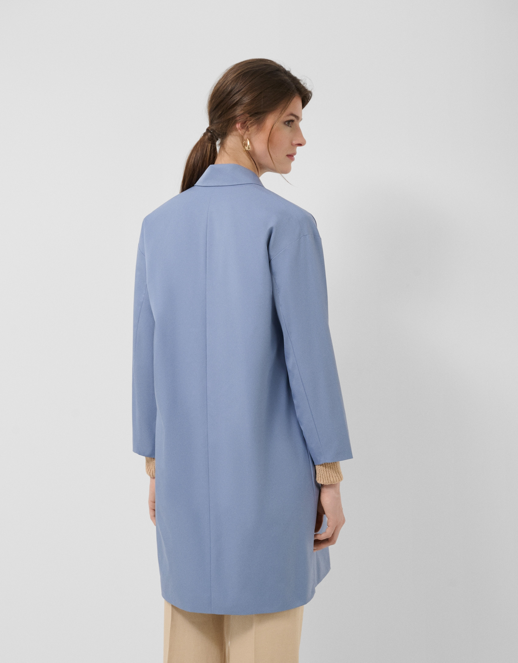 Oversized blue trench coat - Woman - SS2026 | Roberto Verino