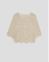 Beige openwork knit jumper - Woman - SS2026 | Roberto Verino