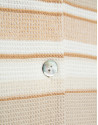Camel-coloured horizontal striped knit cardigan | Roberto Verino