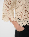 Beige openwork knit jumper - Woman - SS2026 | Roberto Verino