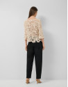 Beige openwork knit jumper - Woman - SS2026 | Roberto Verino
