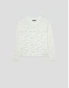 Ecru long-sleeved wave pattern jumper - Woman | Roberto Verino