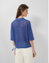 Jersey polo calado azul - Mujer - PV2026 | Roberto Verino
