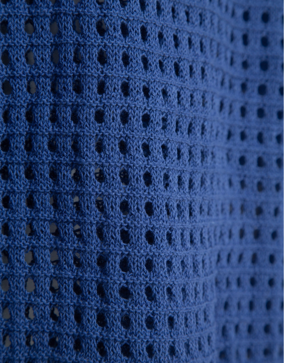 Jersey polo calado azul - Mujer - PV2026 | Roberto Verino
