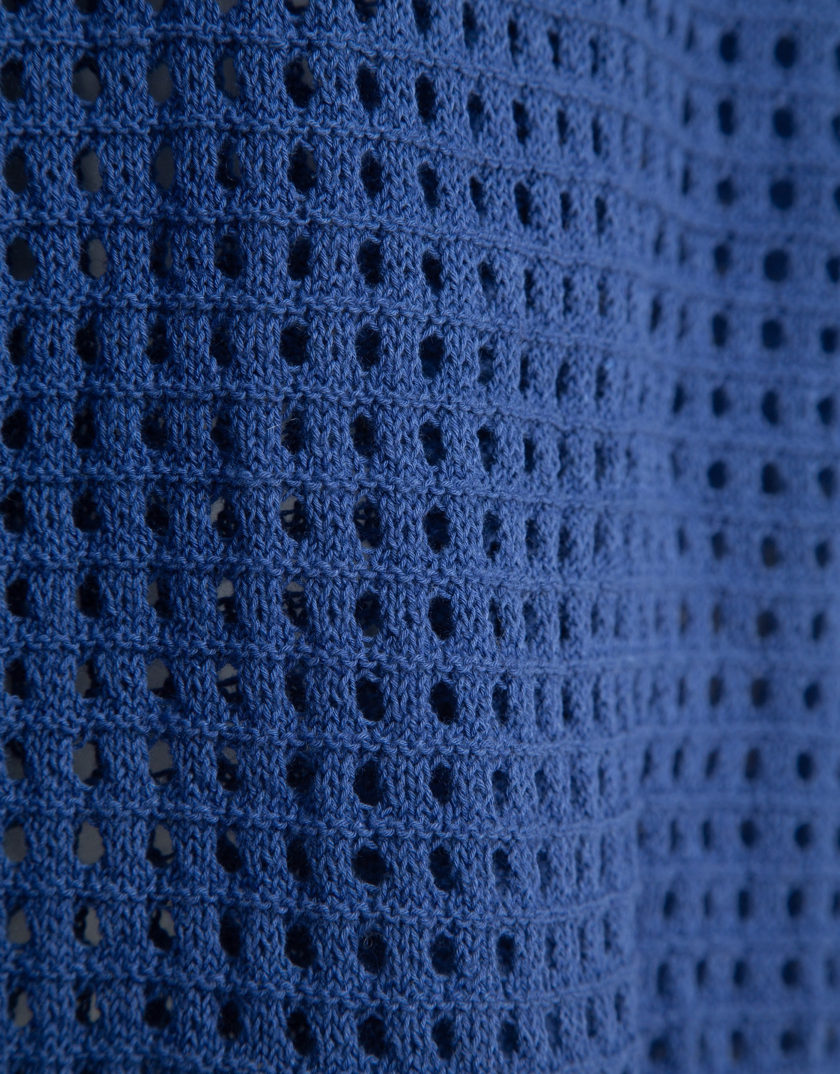 Blue openwork polo jumper - Woman - SS2026 | Roberto Verino