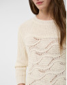 Ecru long-sleeved wave pattern jumper - Woman | Roberto Verino