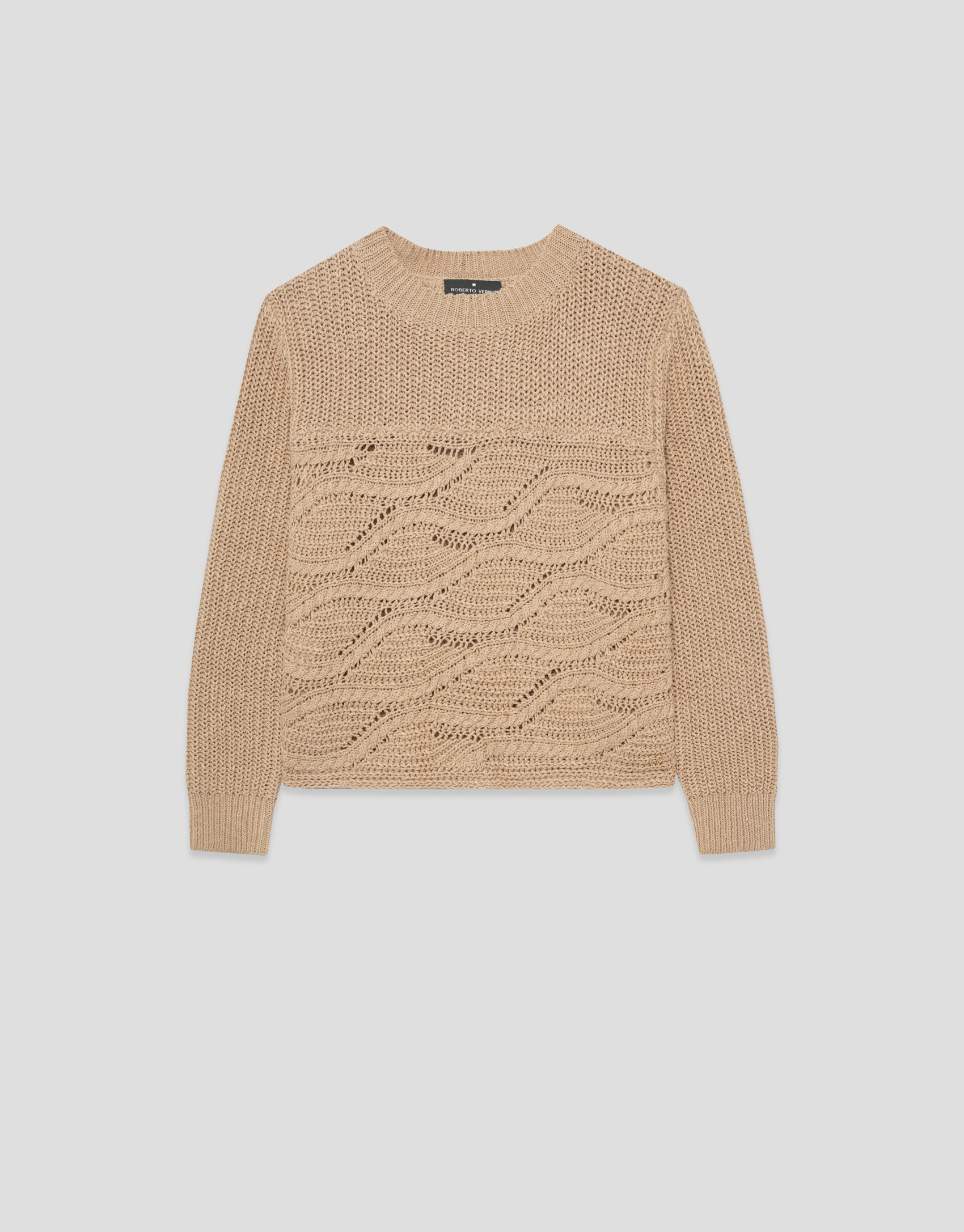 Camel long-sleeved camel wave pattern jumper | Roberto Verino