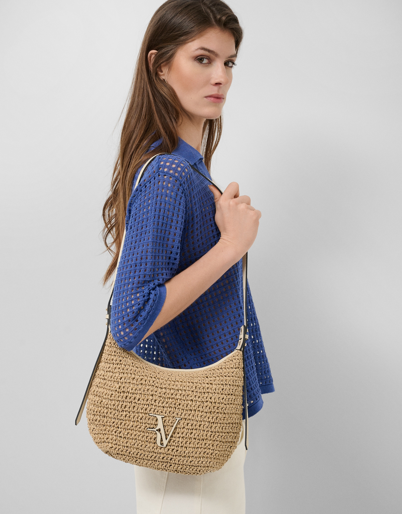 Jimena Shoulder bag in ecru - Woman - SS2026 | Roberto Verino