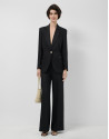 Black linen blend straight-leg trousers - Woman | Roberto Verino