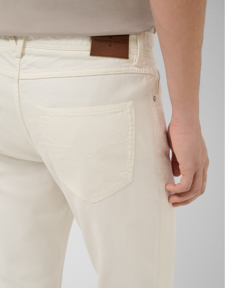 Pantalón cinco bolsillos sarga crudo - Hombre | Roberto Verino
