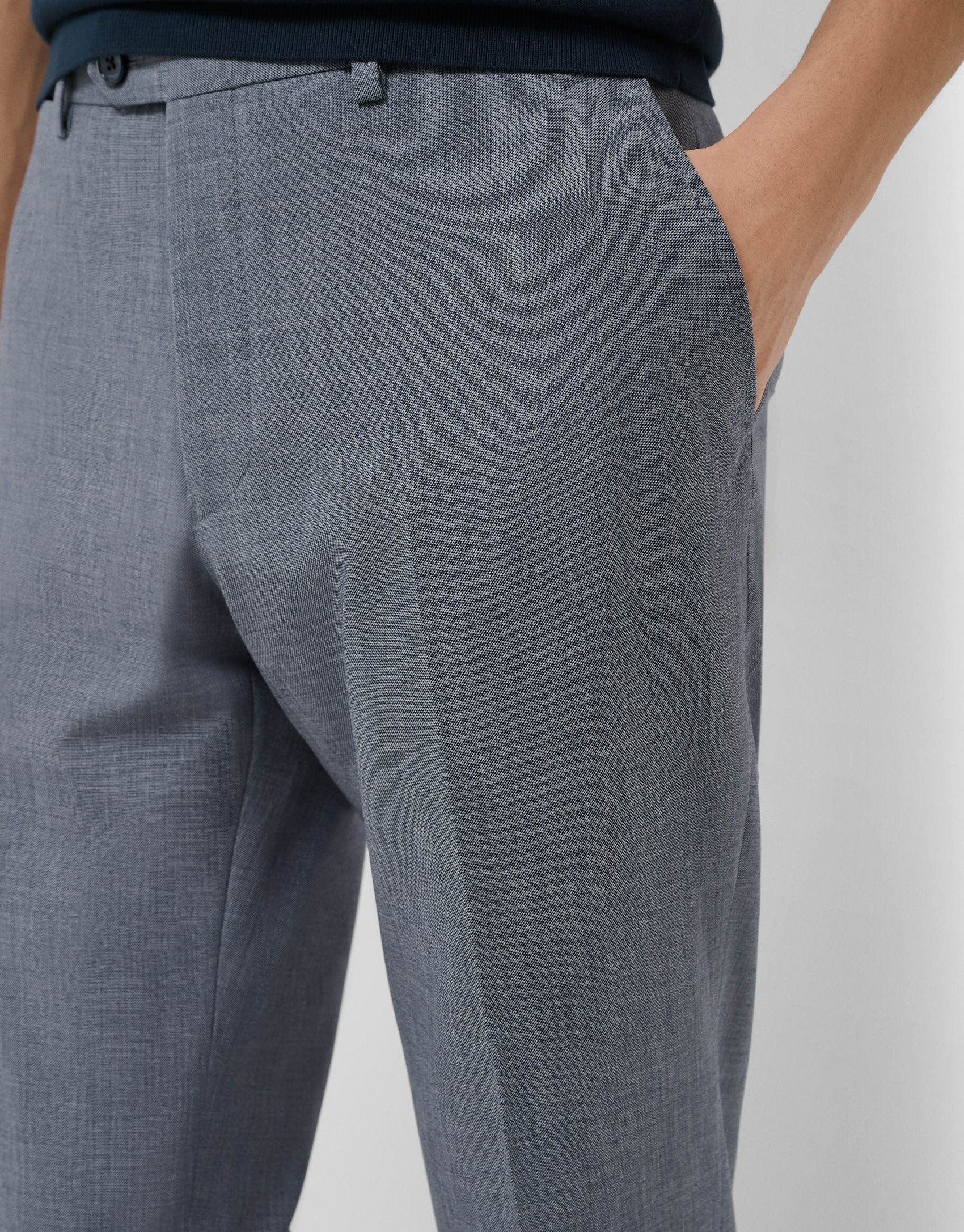 Plain ink blue faux separate trousers - Man | Roberto Verino