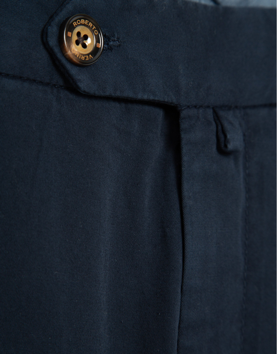 Navy blue dyed chino trousers - Man - SS2026 | Roberto Verino