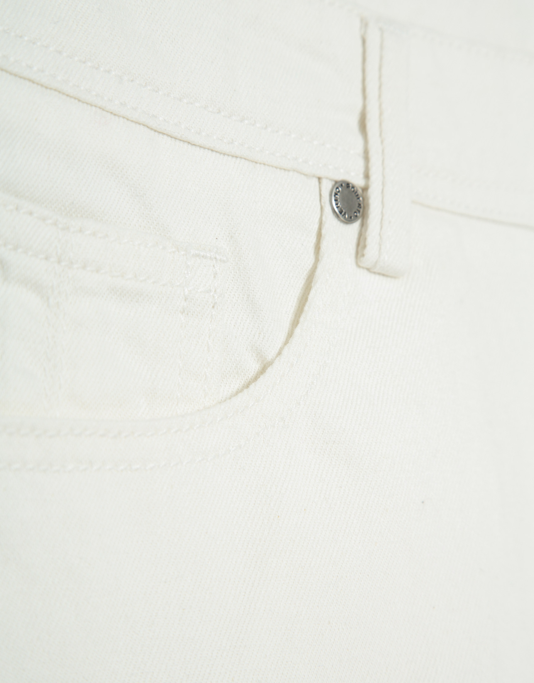 Five-pocket trousers in ecru twill - Man | Roberto Verino