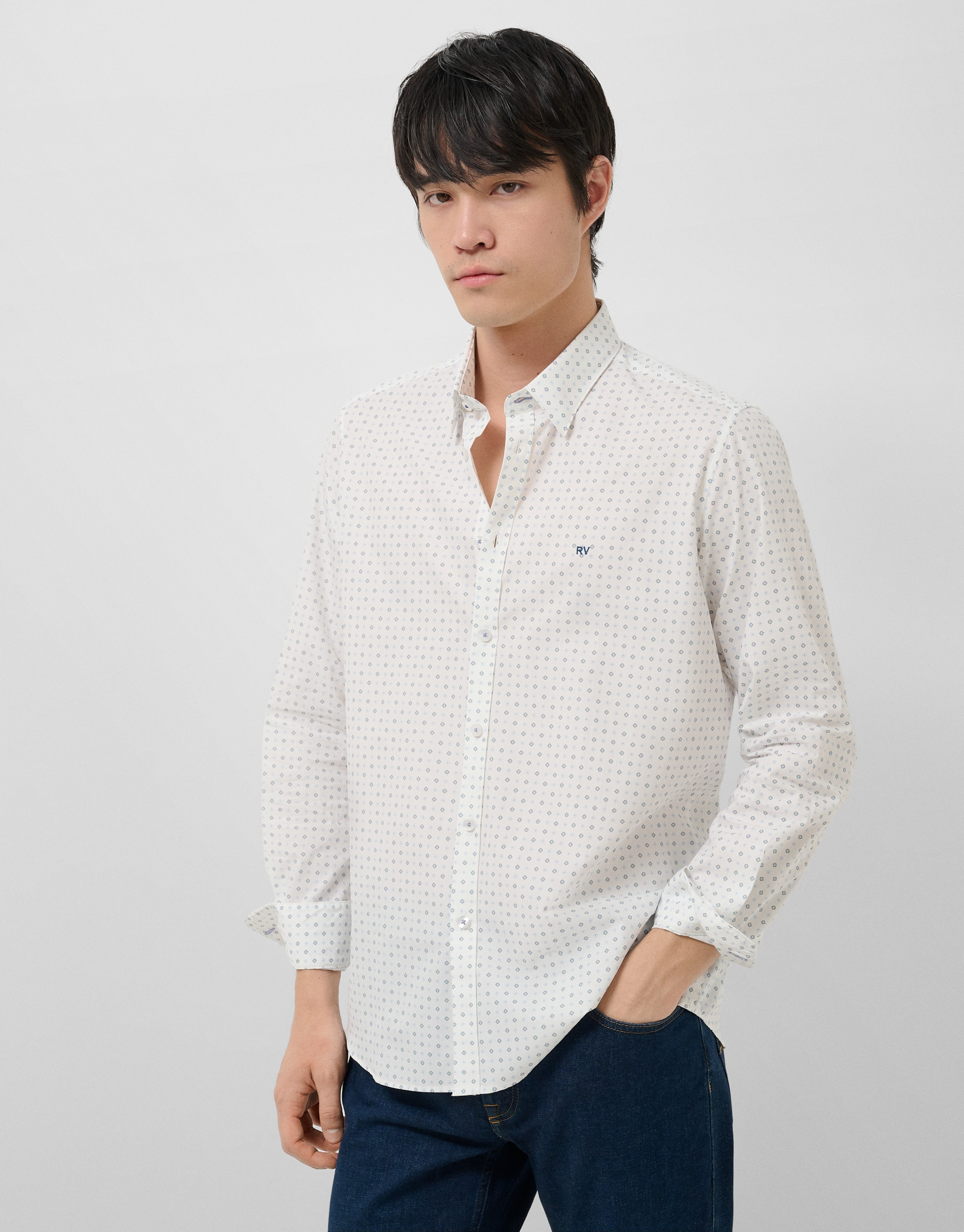 Camisa sport regular fit estampado ... | Roberto Verino