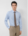 Slim fit dress shirt with light blue/white ... | Roberto Verino