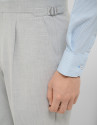 Grey melange trousers with buckles - Man | Roberto Verino