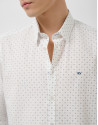 Regular fit blue geometric print casual shirt | Roberto Verino