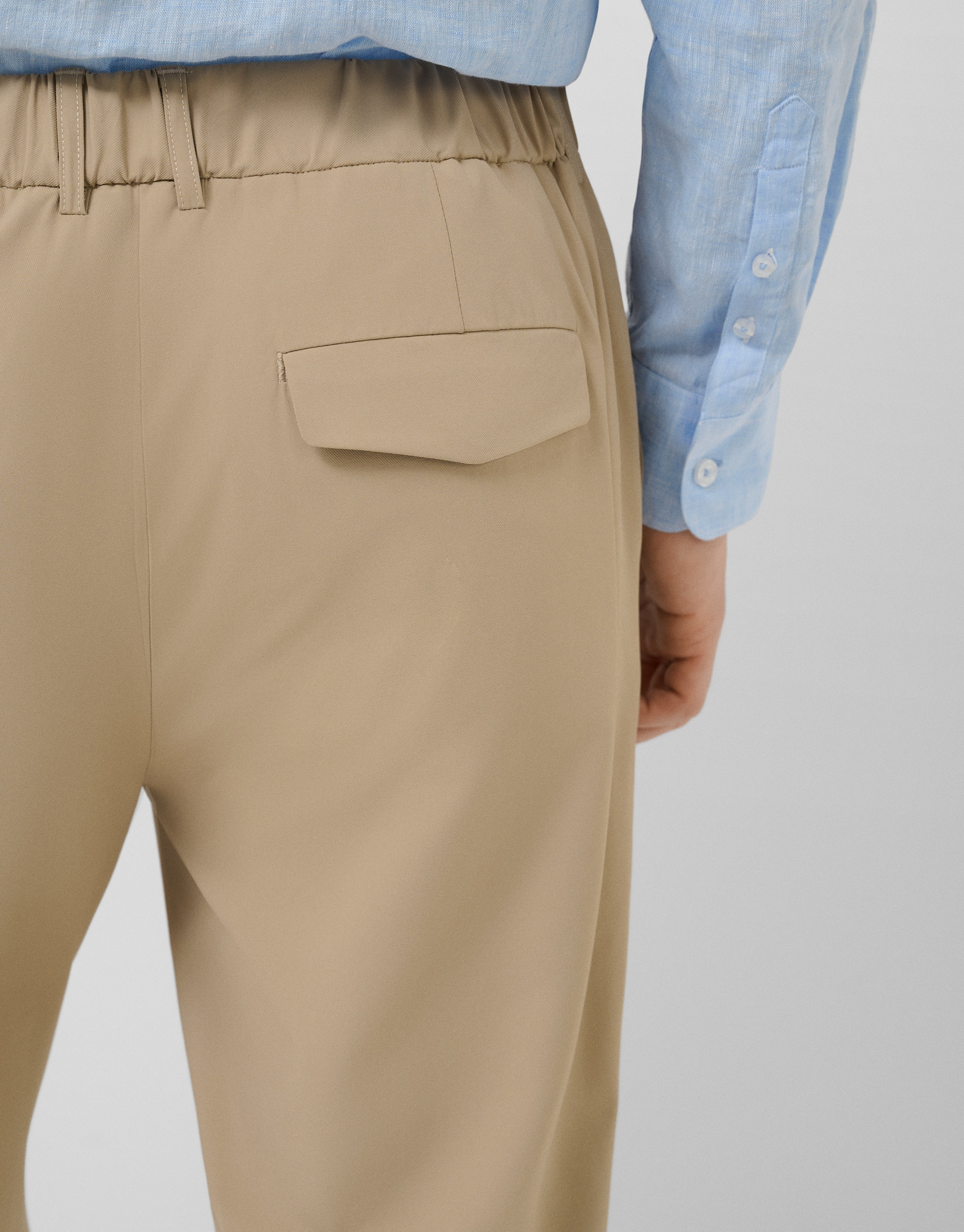 Beige plain technical separate trousers - Man | Roberto Verino