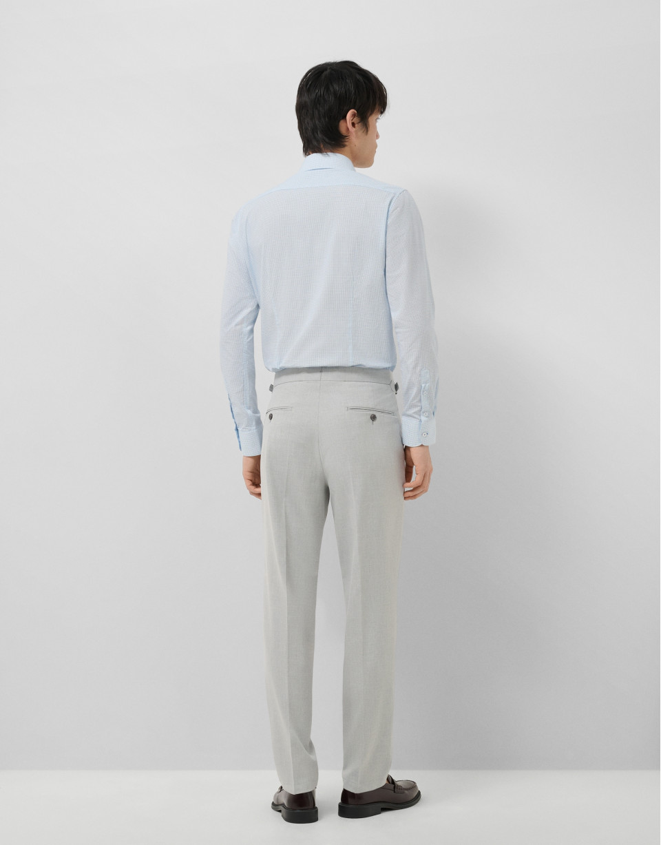 Pantalón gris melange hebillas - Hombre | Roberto Verino