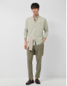 Regular fit khaki light oxford shirt - Man | Roberto Verino