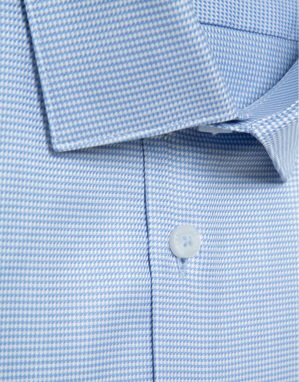 Slim fit dress shirt with light blue/white ... | Roberto Verino