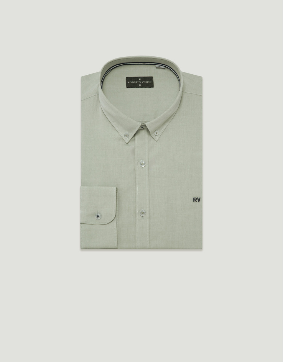 Regular fit khaki light oxford shirt - Man | Roberto Verino