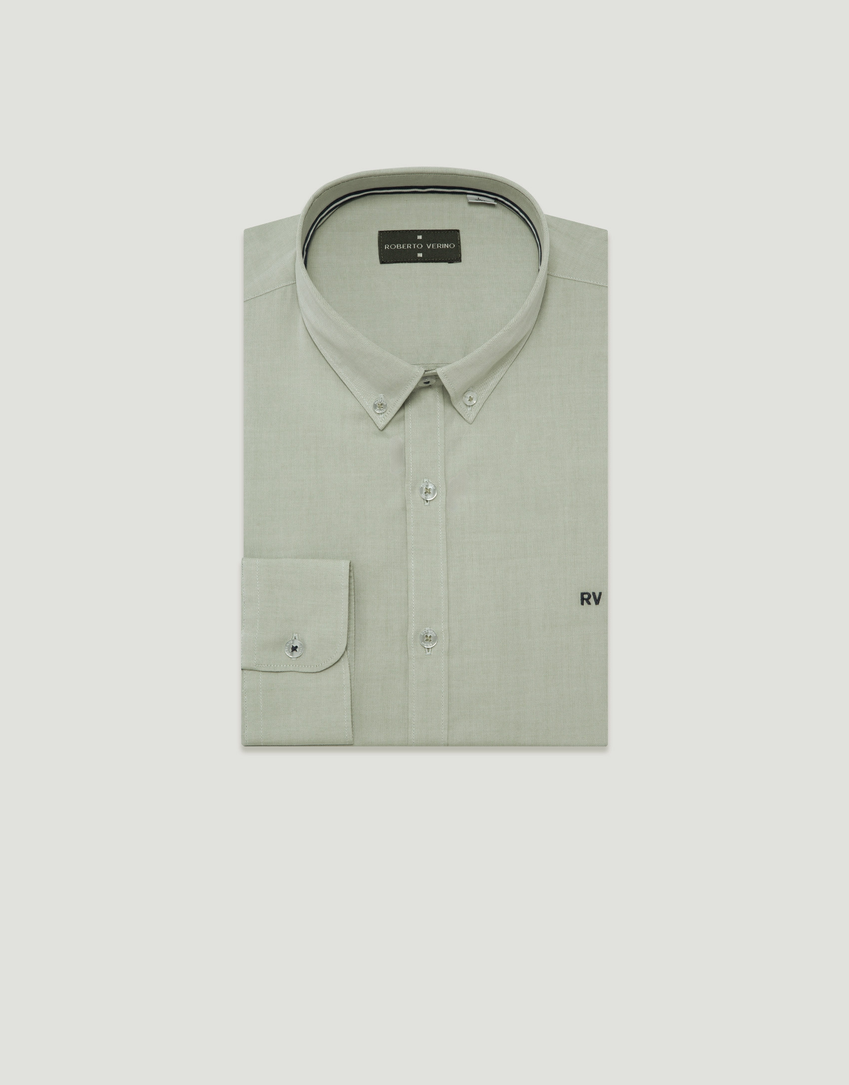 Regular fit khaki light oxford shirt - Man | Roberto Verino