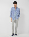 Regular fit white and blue striped shirt - Man | Roberto Verino
