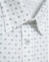 Regular fit blue geometric print casual shirt | Roberto Verino