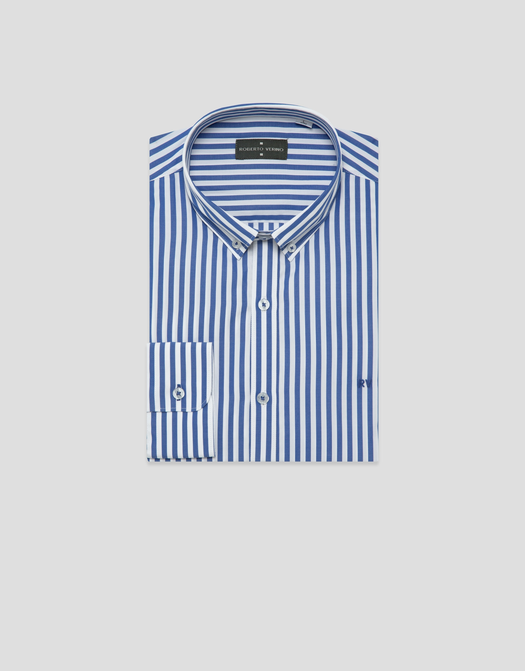 Camisa sport regular rayas blanco y azul | Roberto Verino