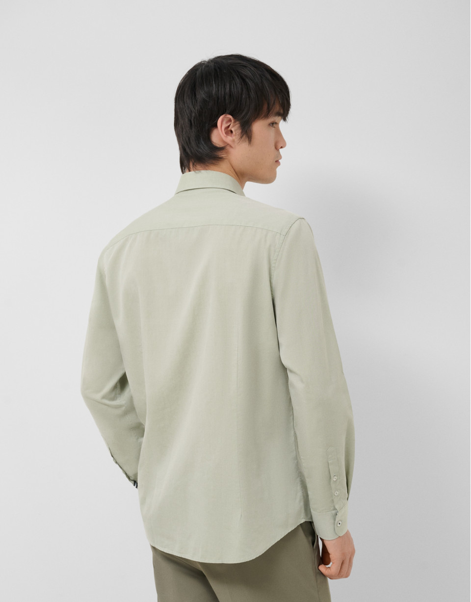 Regular fit khaki light oxford shirt - Man | Roberto Verino