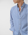 Regular fit white and blue striped shirt - Man | Roberto Verino