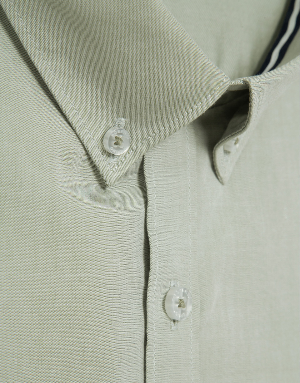 Regular fit khaki light oxford shirt - Man | Roberto Verino