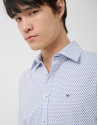 Regular fit blue geometric print shirt - Man | Roberto Verino