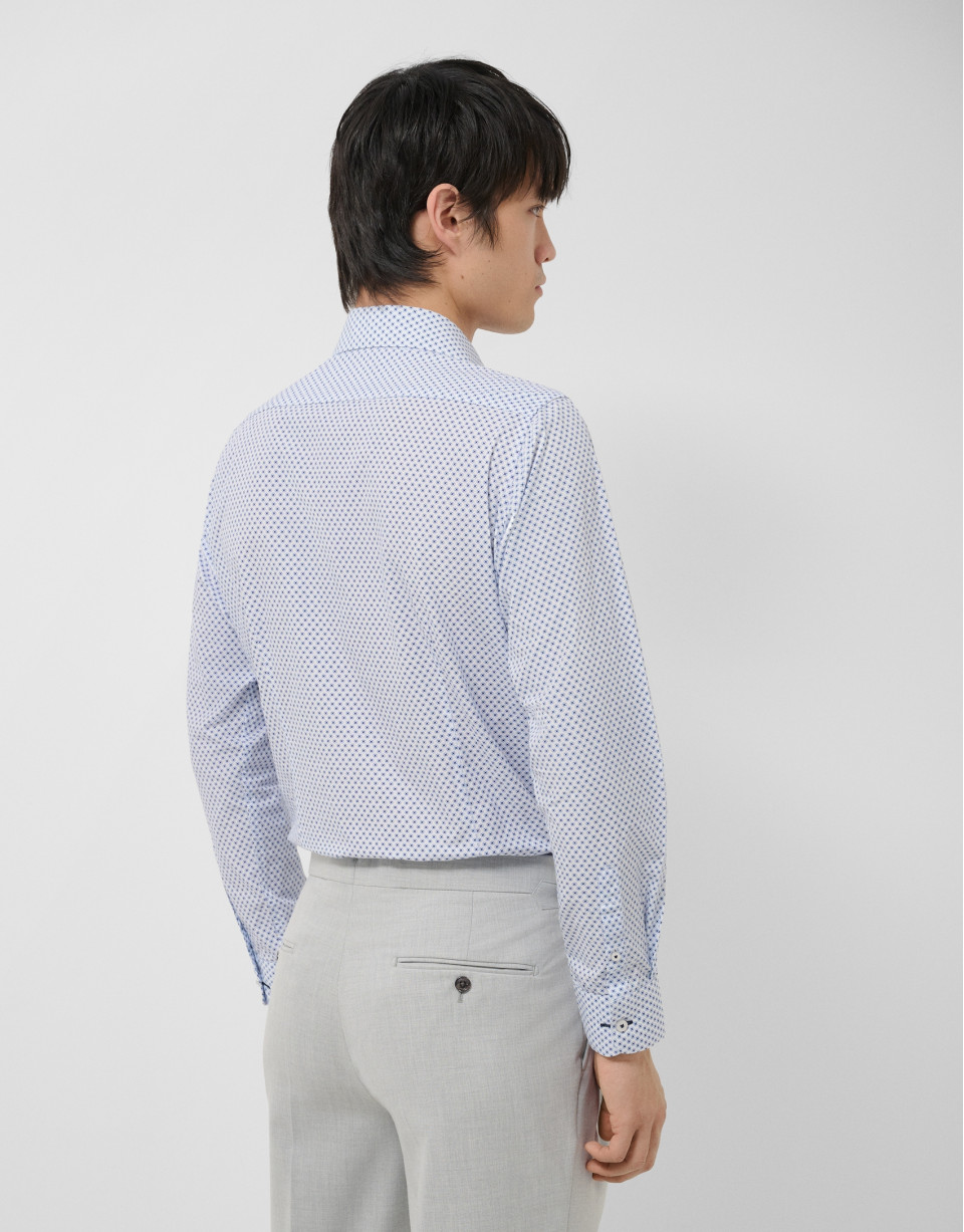 Camisa sport regular estampado geométrico azul | Roberto Verino