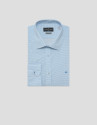 Slim fit shirt with light blue geometric print | Roberto Verino