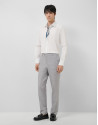 Slim fit sports shirt with white microstructure | Roberto Verino